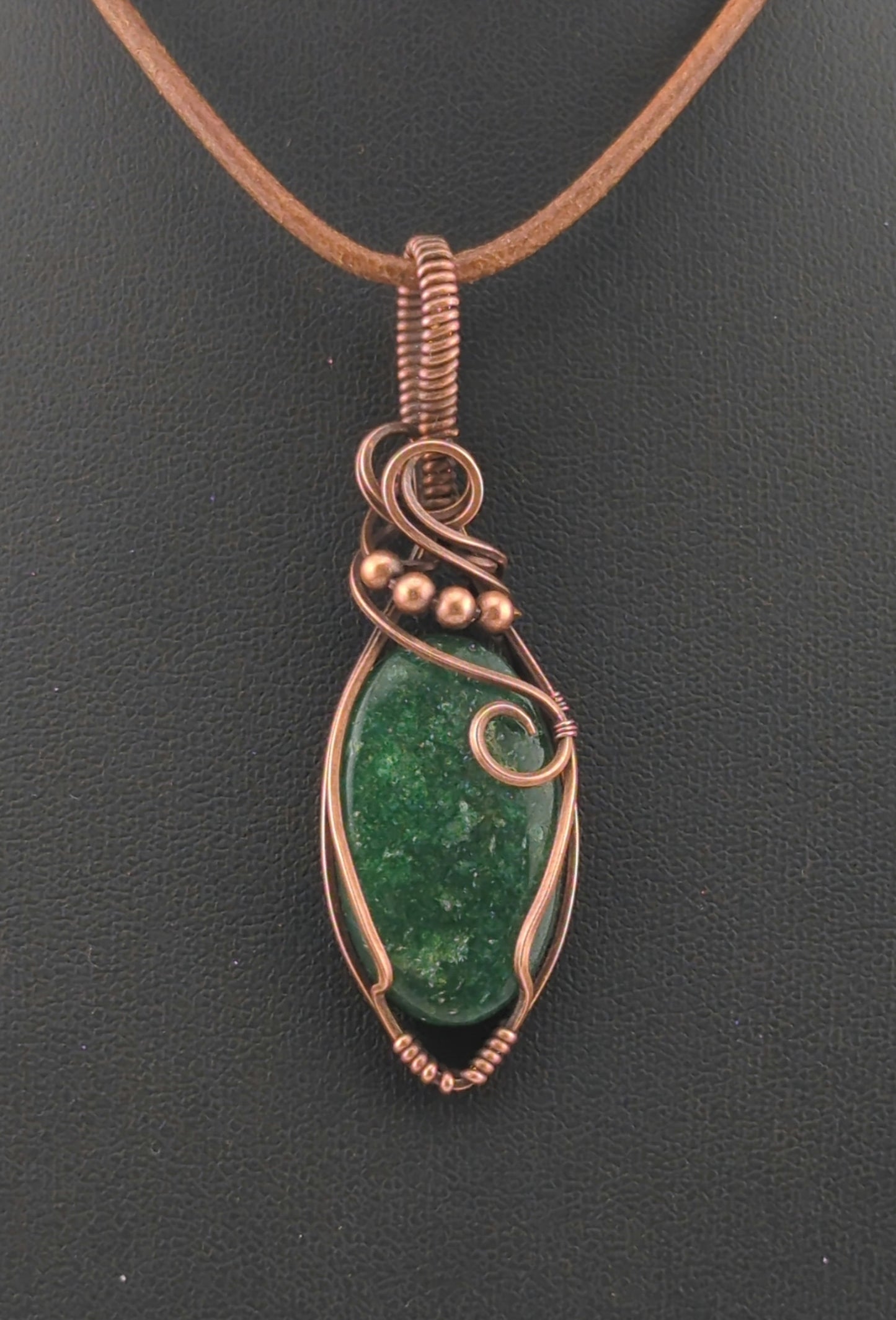 Aventurine Pendant, set in antiqued copper