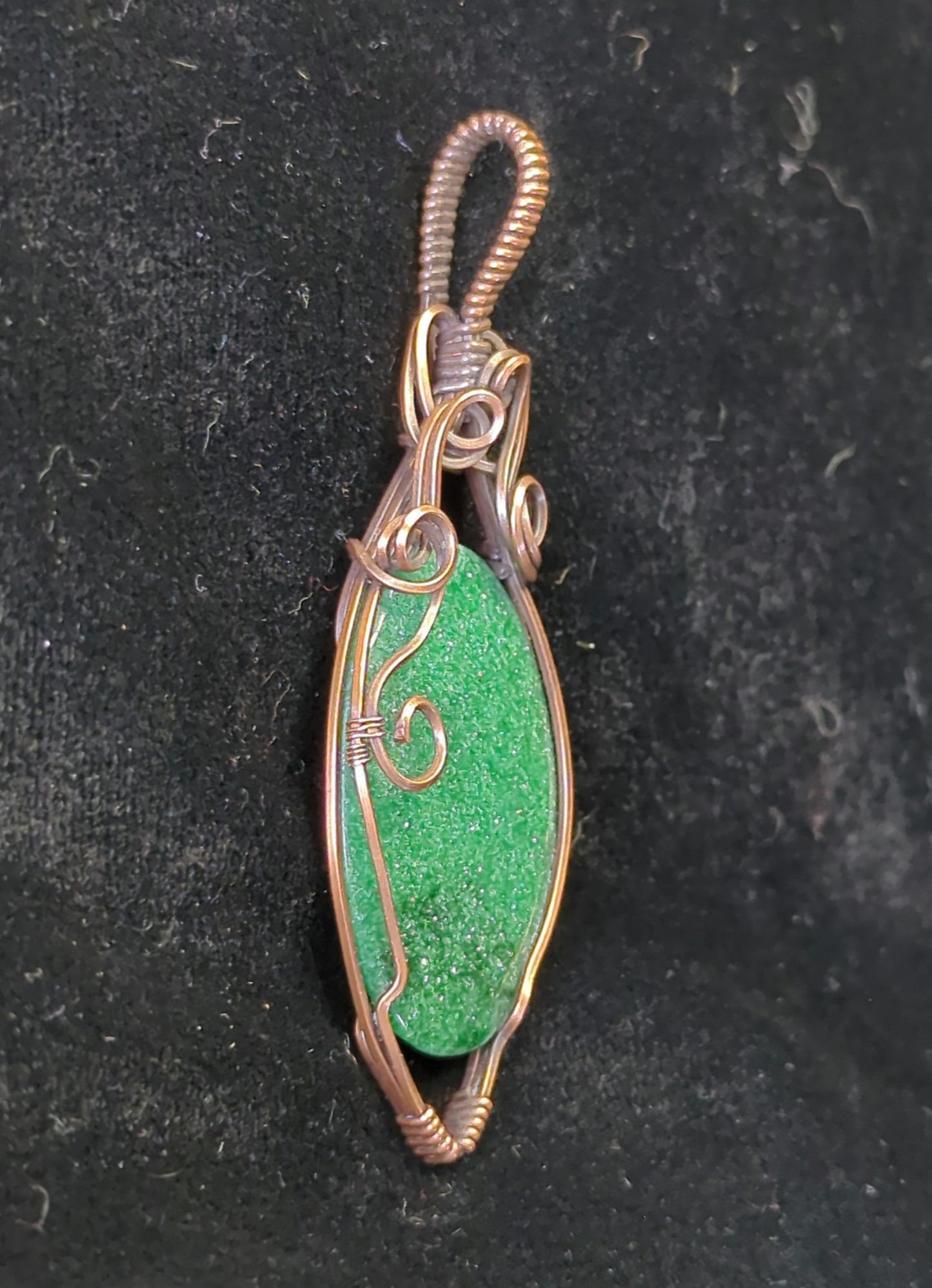 Aventurine Pendant, set in antiqued copper