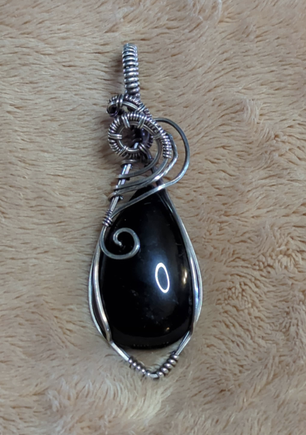 Obsidian Pendant, set in Sterling Silver.