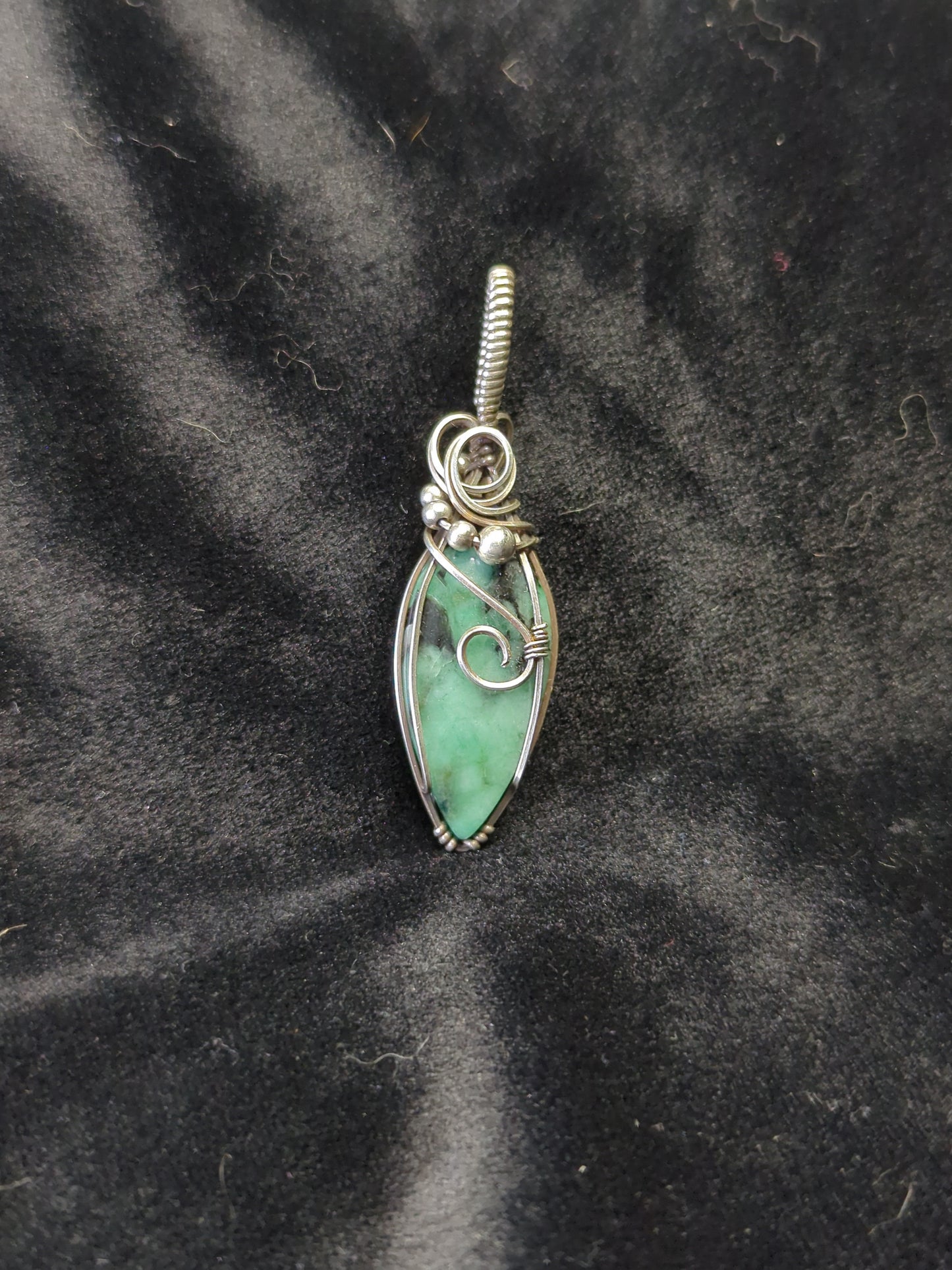 Emerald Pendant, set in Sterling Silver