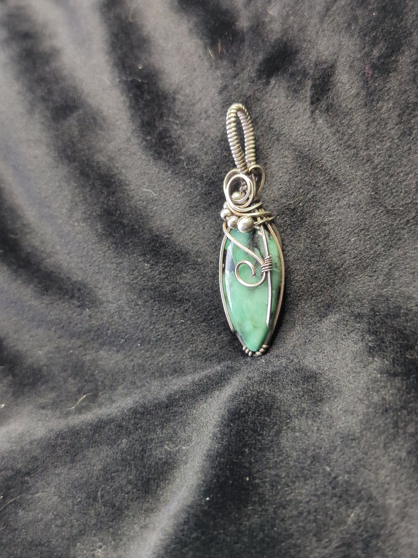 Emerald Pendant, set in Sterling Silver