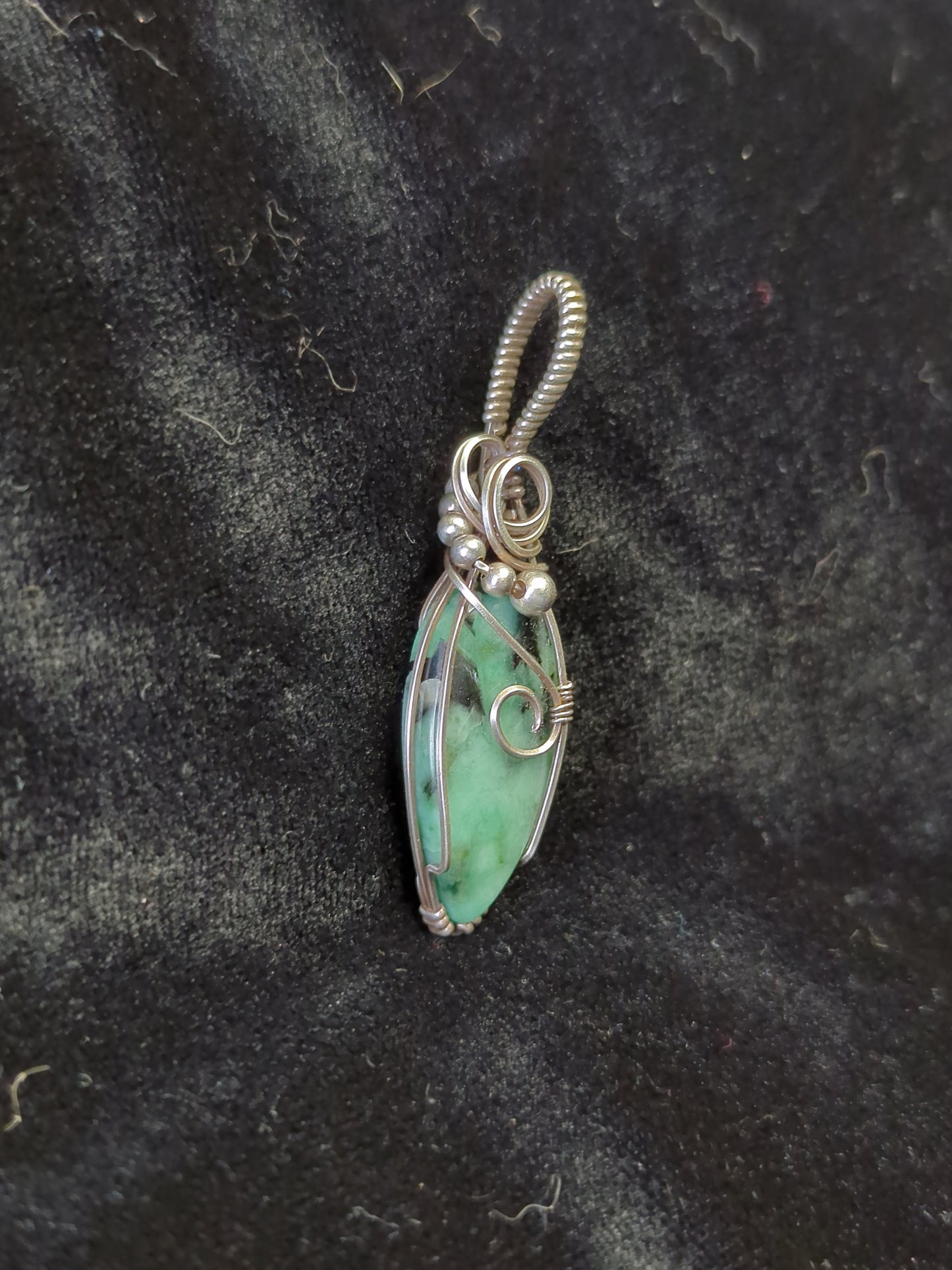 Emerald Pendant, set in Sterling Silver