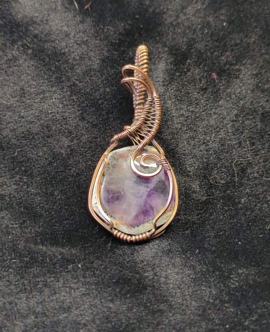 Trapiche Amethyst Pendant, set in antiqued copper.