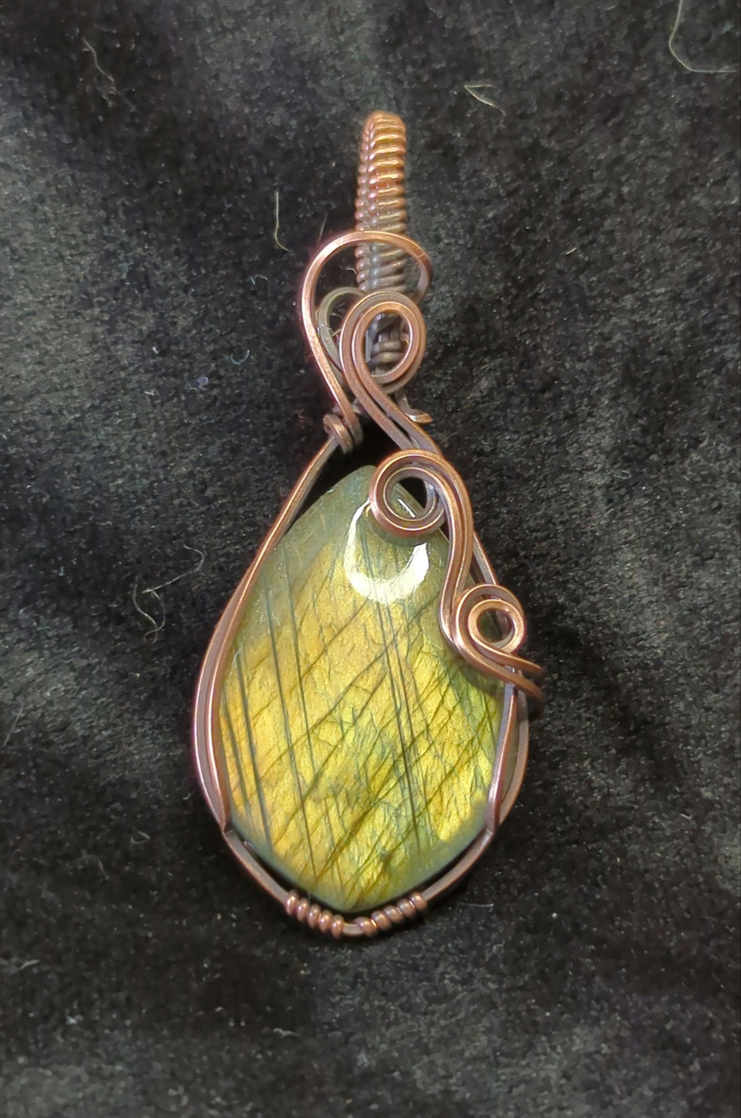 Labradorite Pendant, set in antiqued copper.