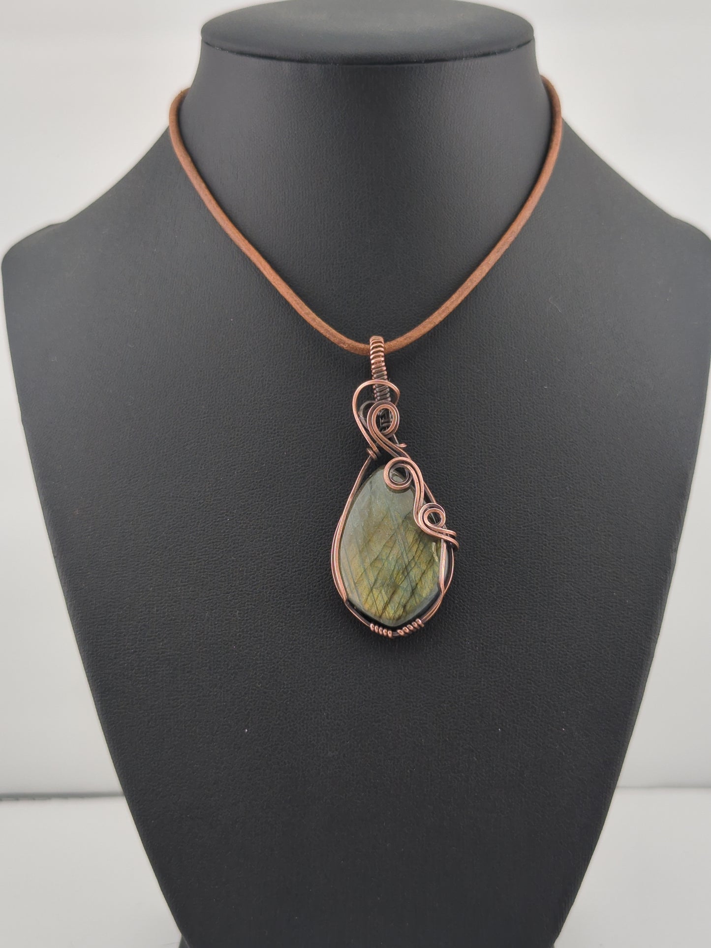 Labradorite Pendant, set in antiqued copper.