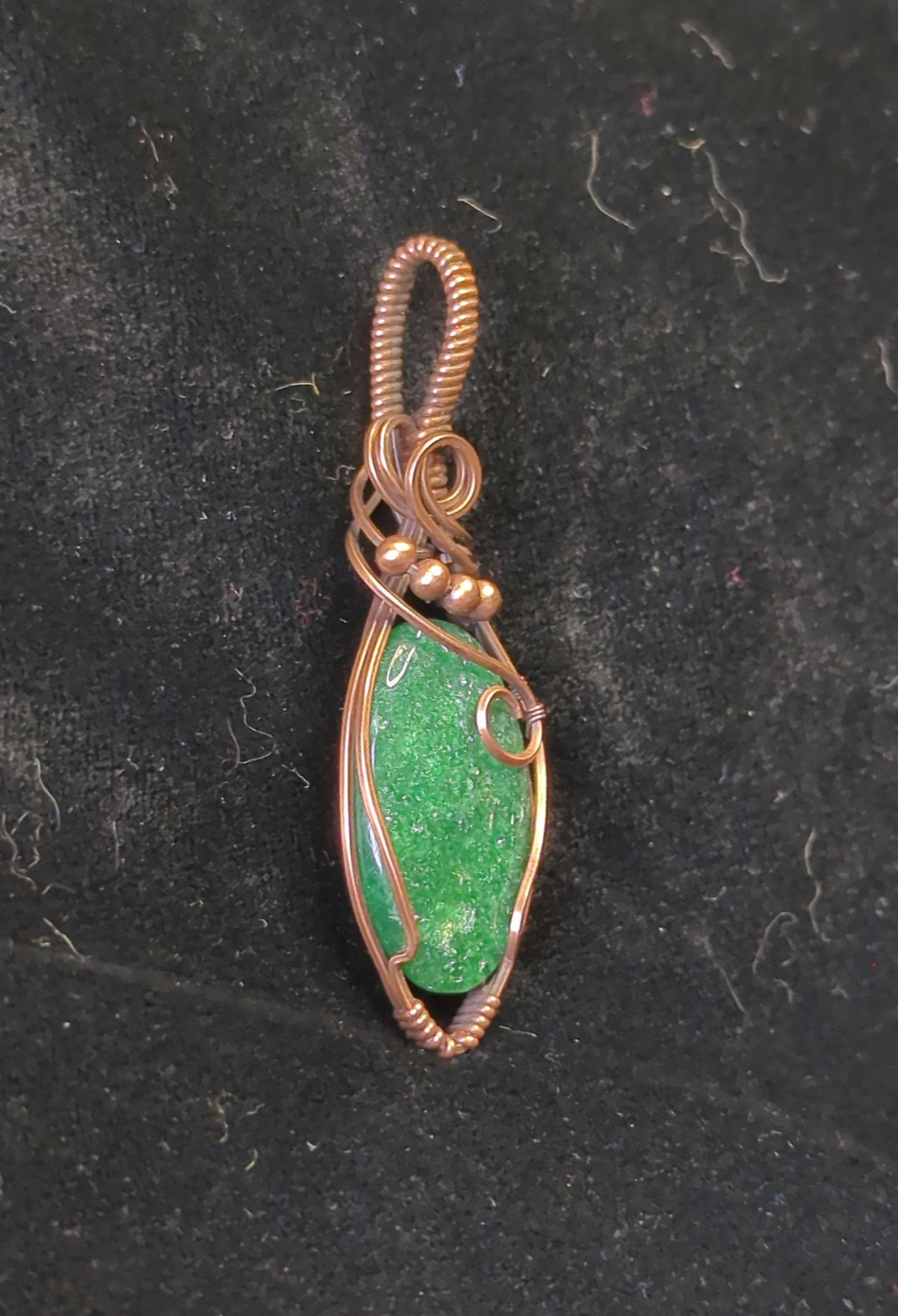 Aventurine Pendant, set in antiqued copper