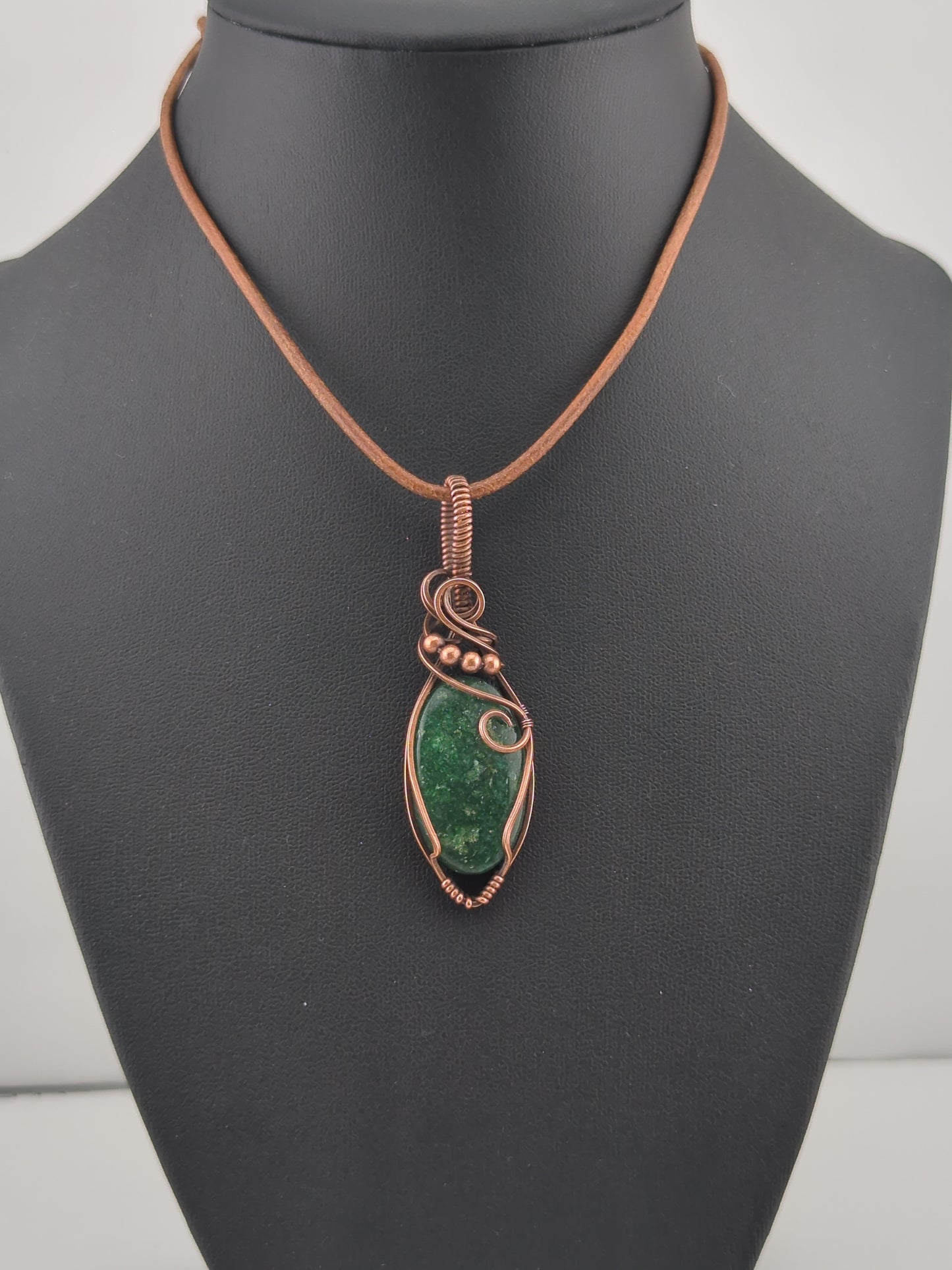 Aventurine Pendant, set in antiqued copper