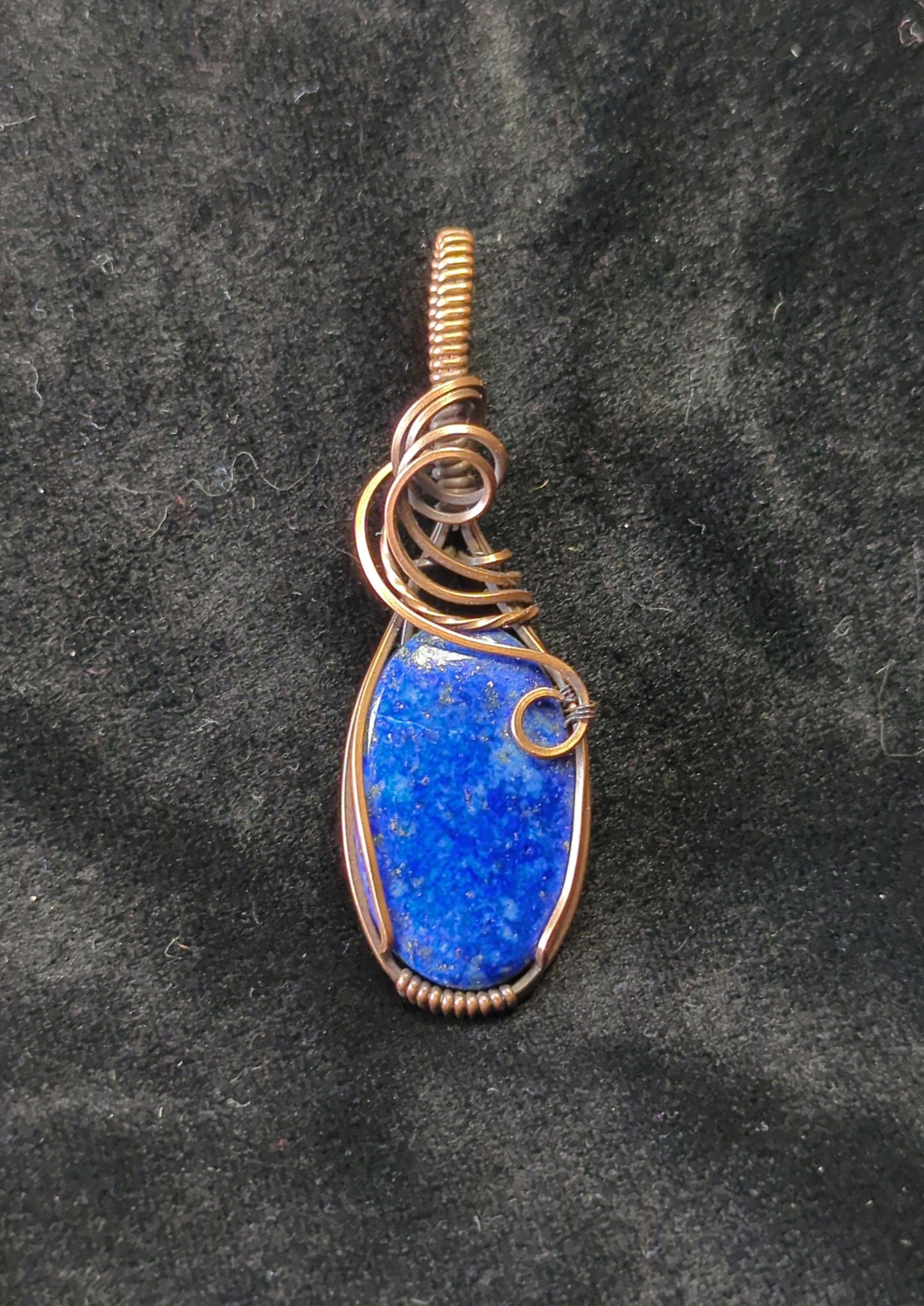 Lapis Lazuli Pendant, set in antiqued copper.