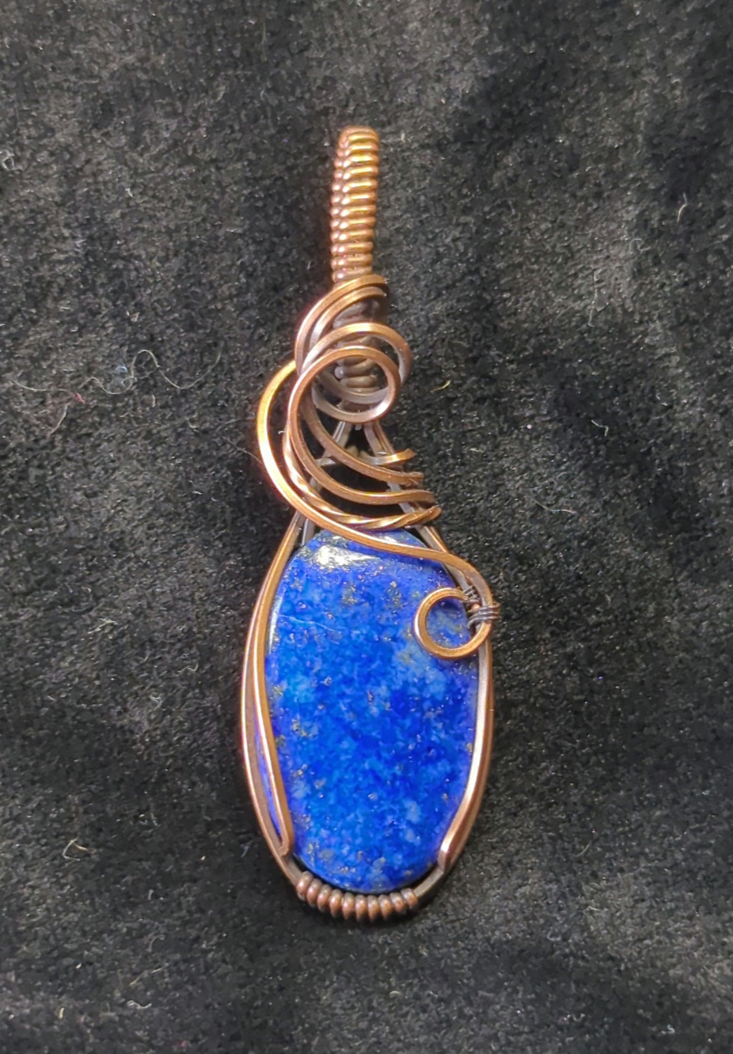 Lapis Lazuli Pendant, set in antiqued copper.