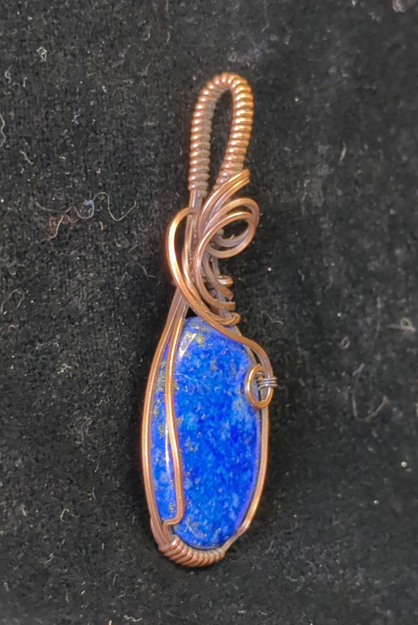 Lapis Lazuli Pendant, set in antiqued copper.