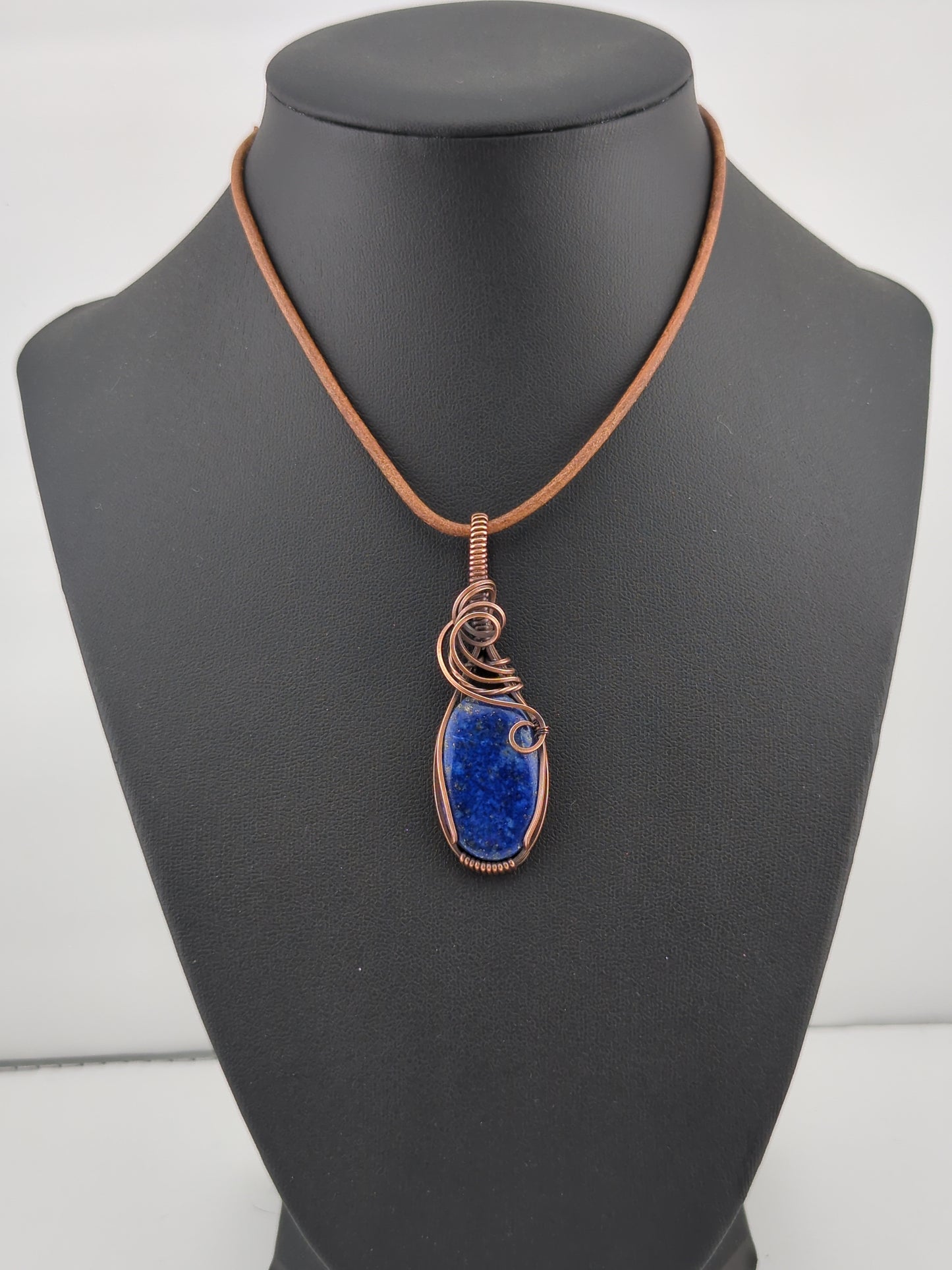 Lapis Lazuli Pendant, set in antiqued copper.