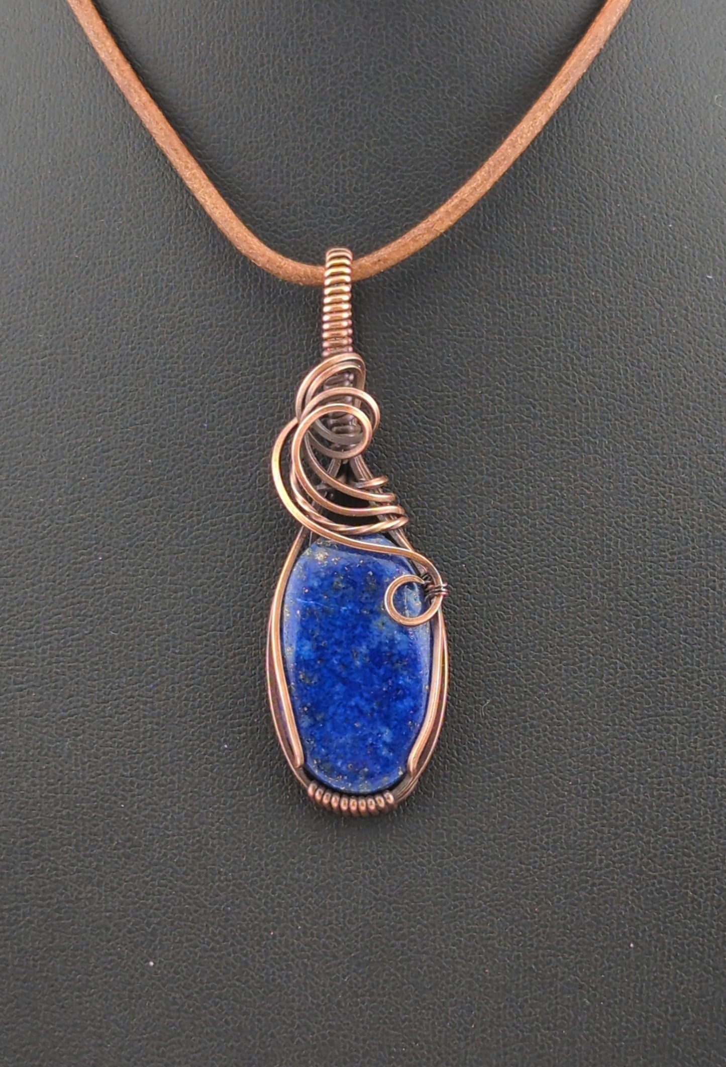 Lapis Lazuli Pendant, set in antiqued copper.