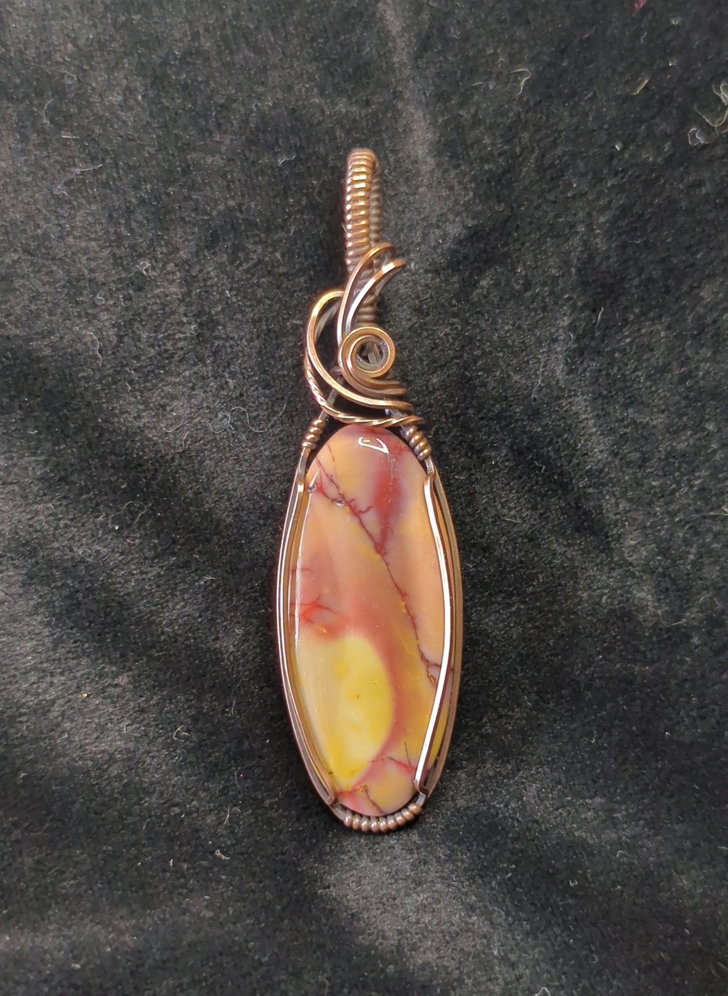 Mookaite Jasper Pendant, set in antiqued copper.