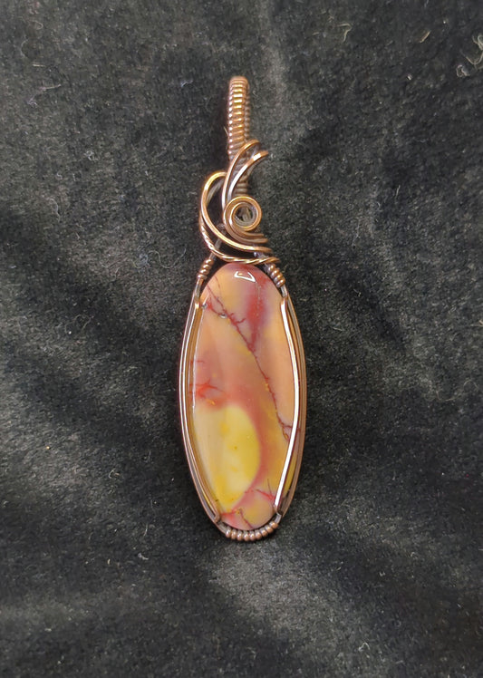 Mookaite Jasper Pendant, set in antiqued copper.