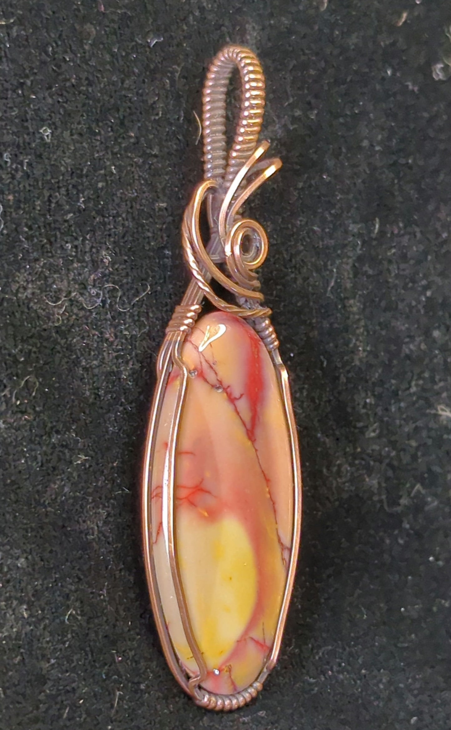 Mookaite Jasper Pendant, set in antiqued copper.