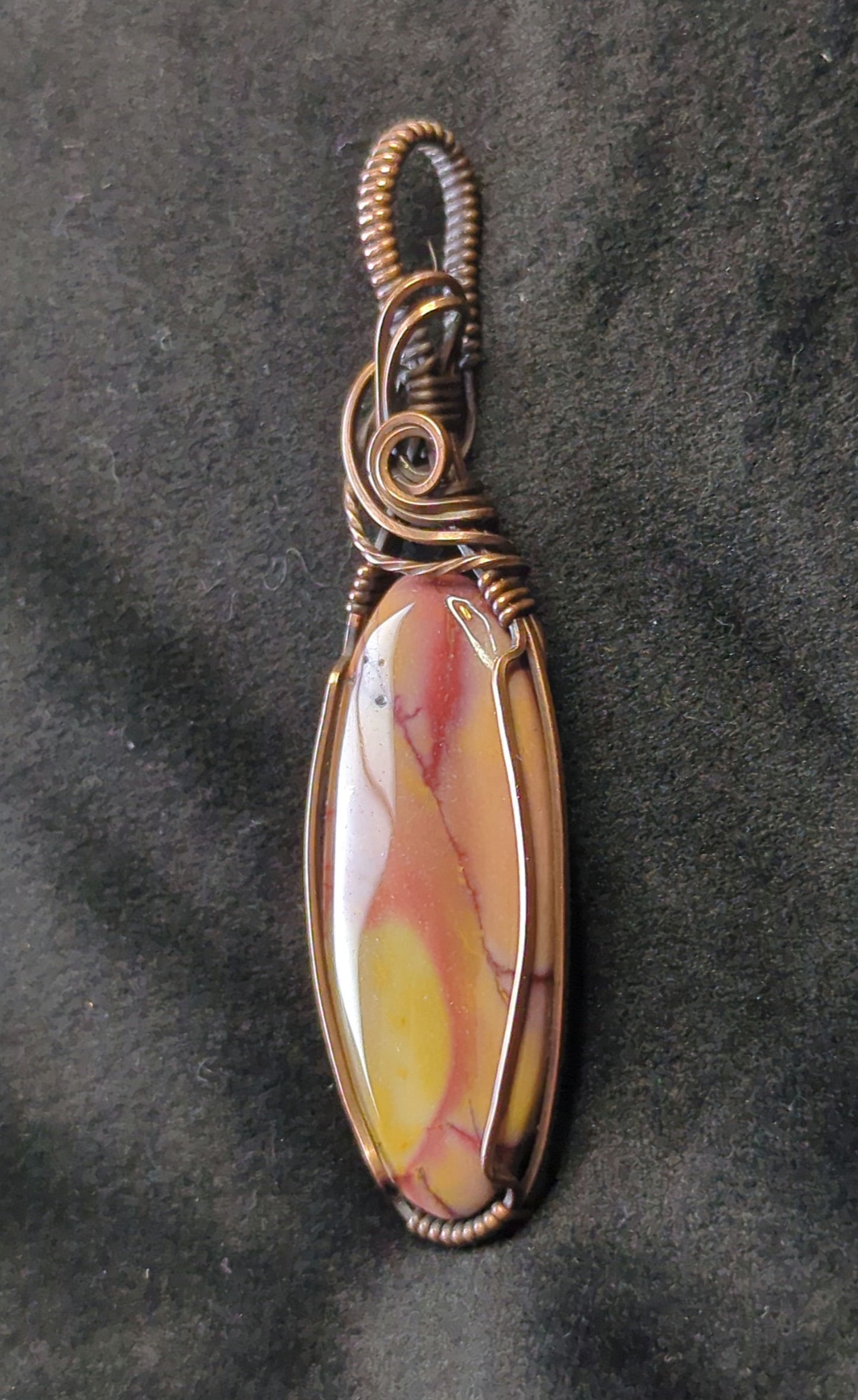 Mookaite Jasper Pendant, set in antiqued copper.