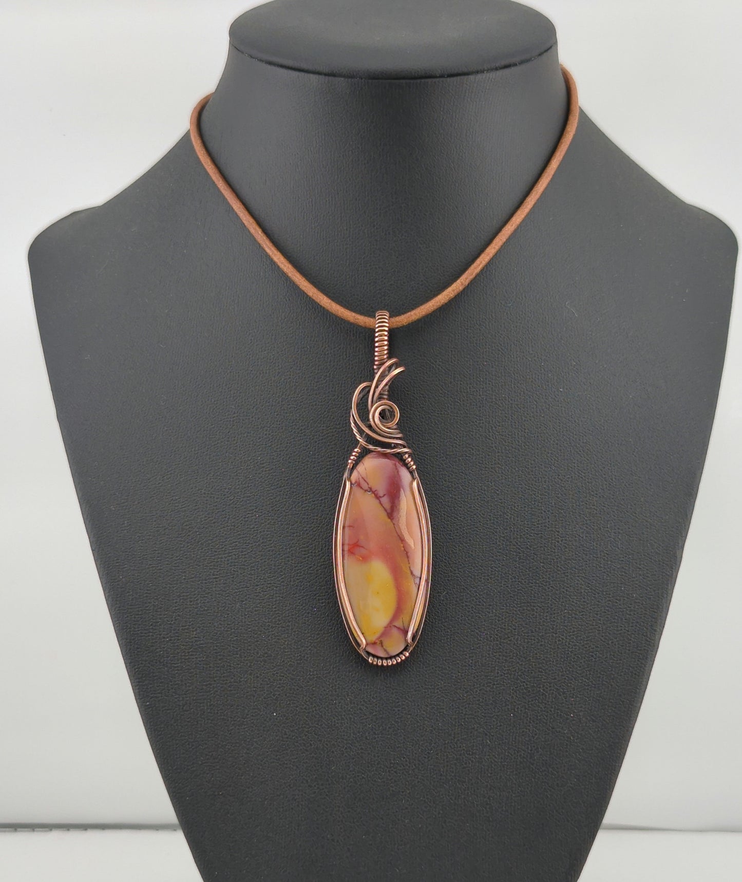 Mookaite Jasper Pendant, set in antiqued copper.