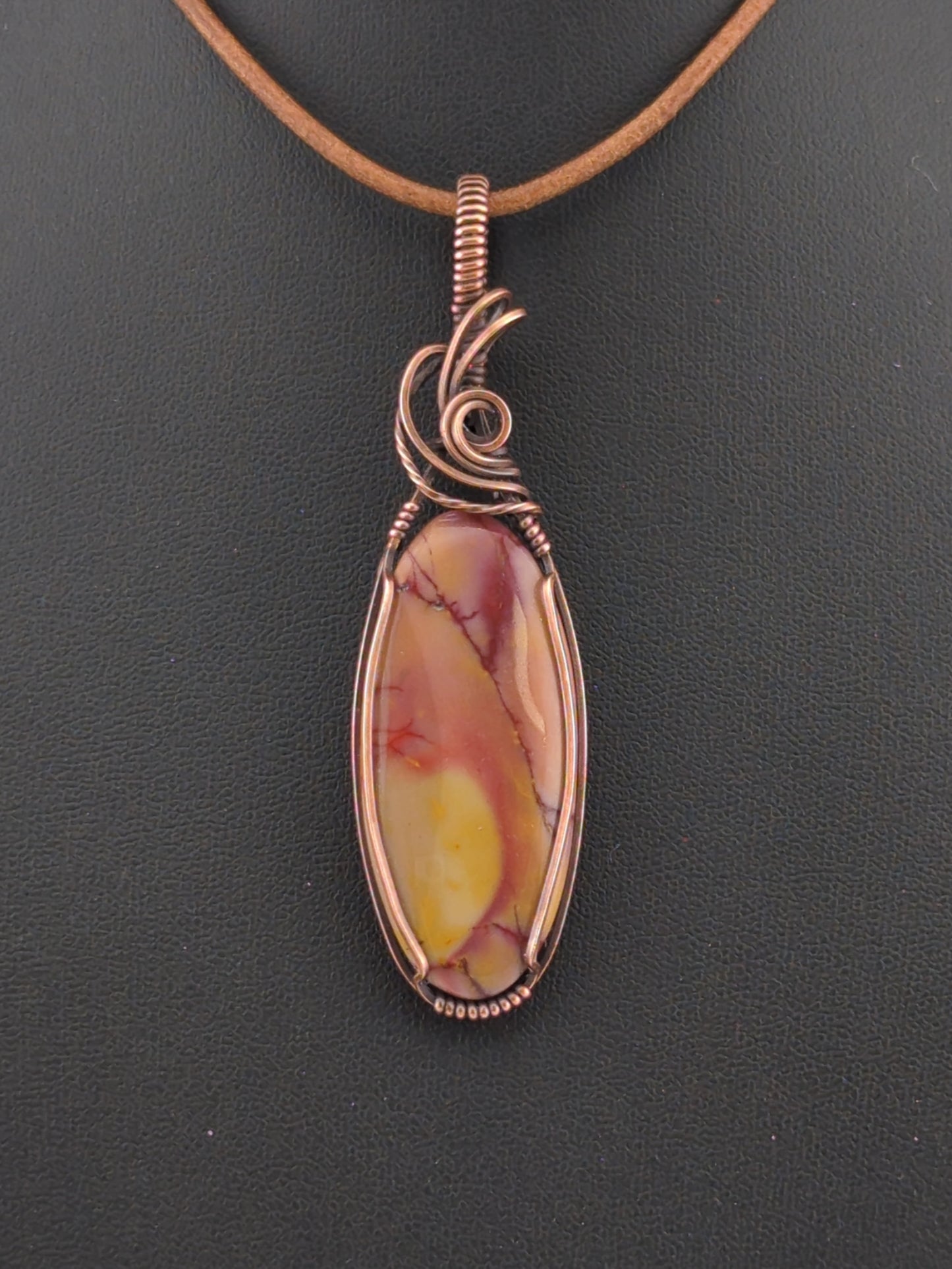 Mookaite Jasper Pendant, set in antiqued copper.