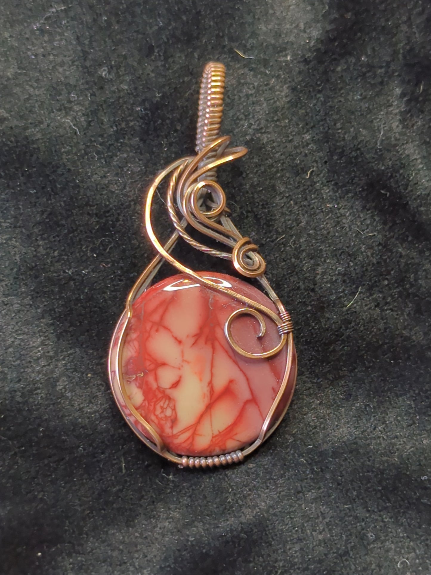 Mookaite Jasper Pendant, set in antiqued copper.