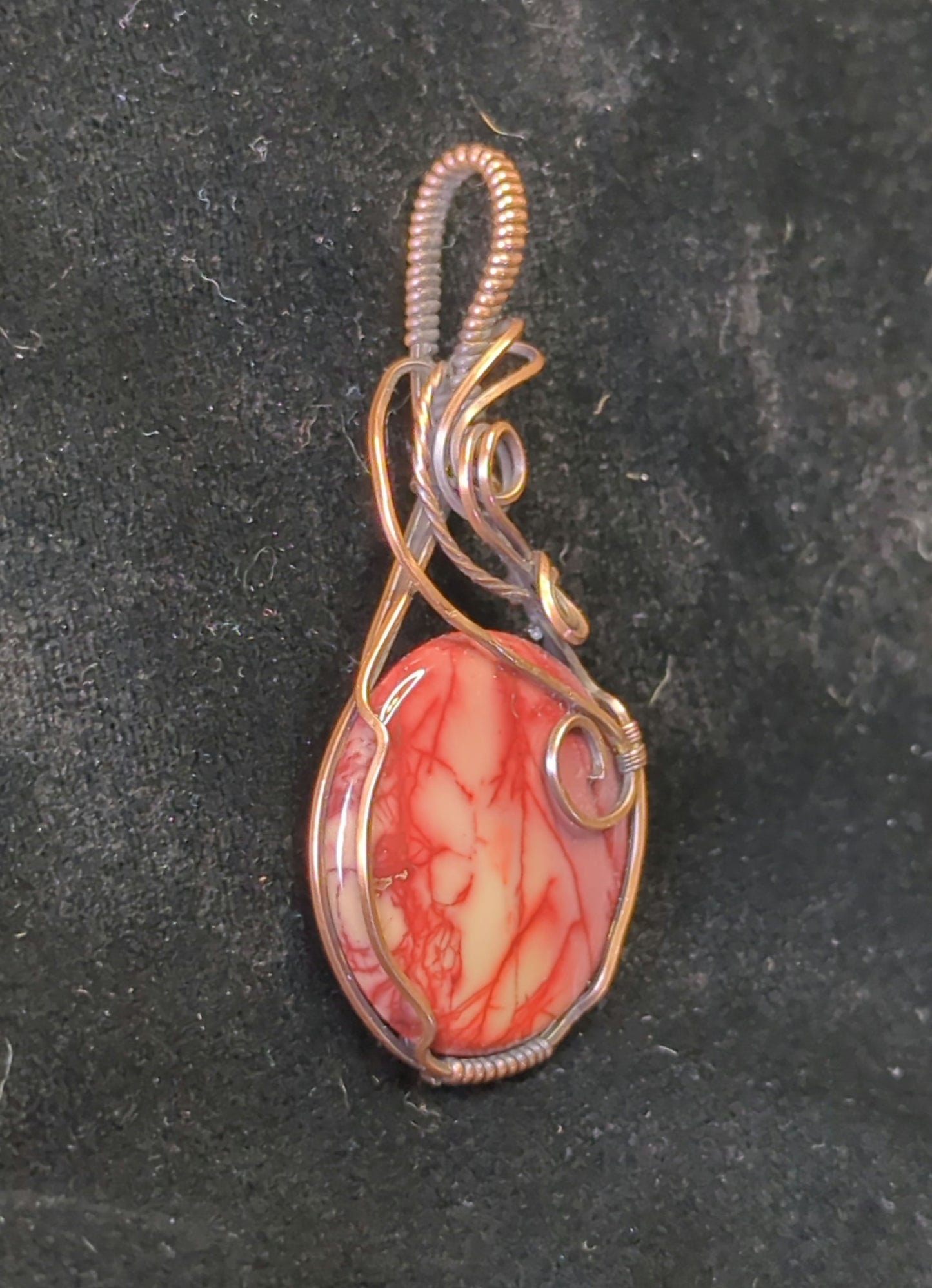 Mookaite Jasper Pendant, set in antiqued copper.