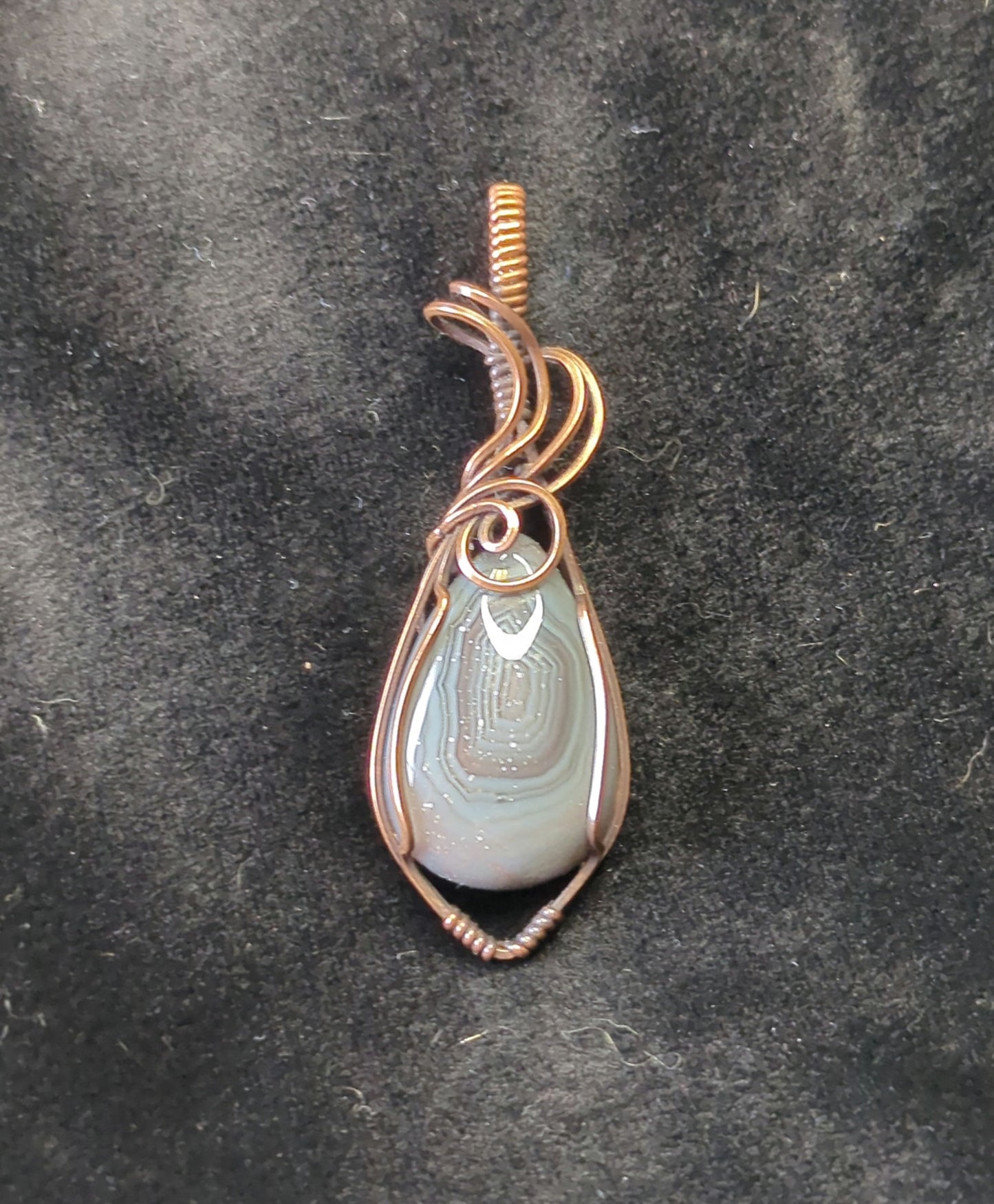 Botswana Agate Pendant, set in antiqued copper.