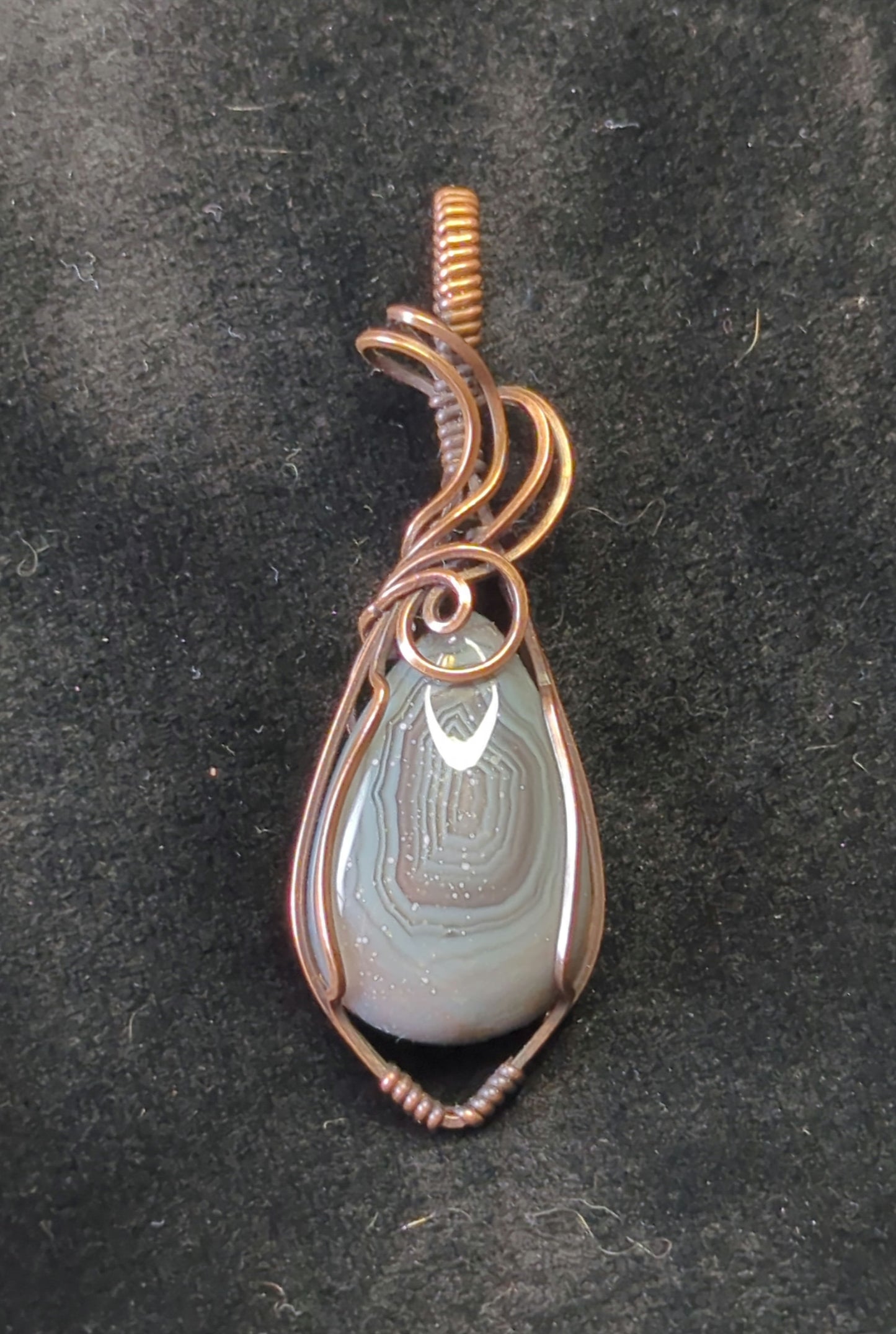 Botswana Agate Pendant, set in antiqued copper.