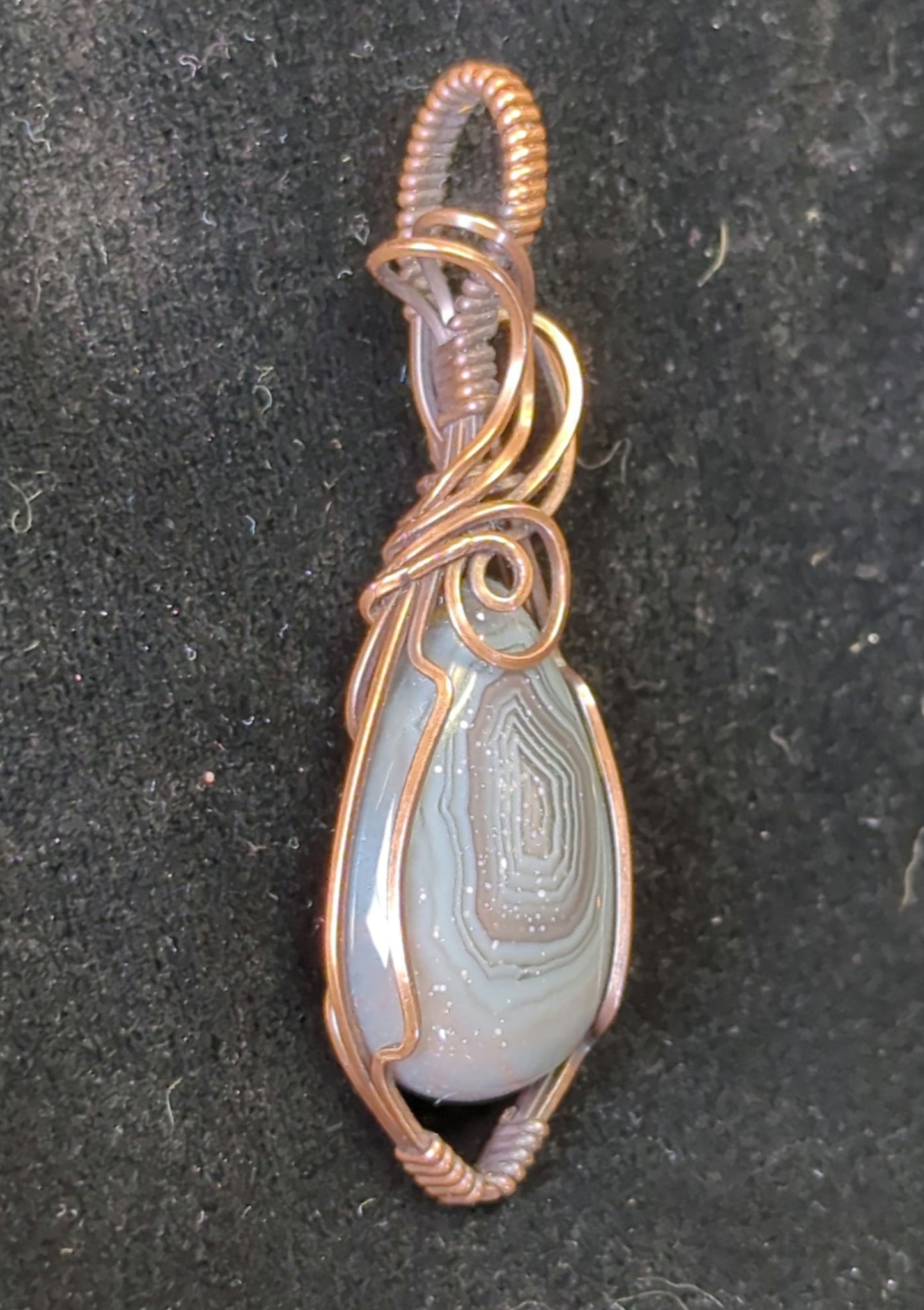 Botswana Agate Pendant, set in antiqued copper.