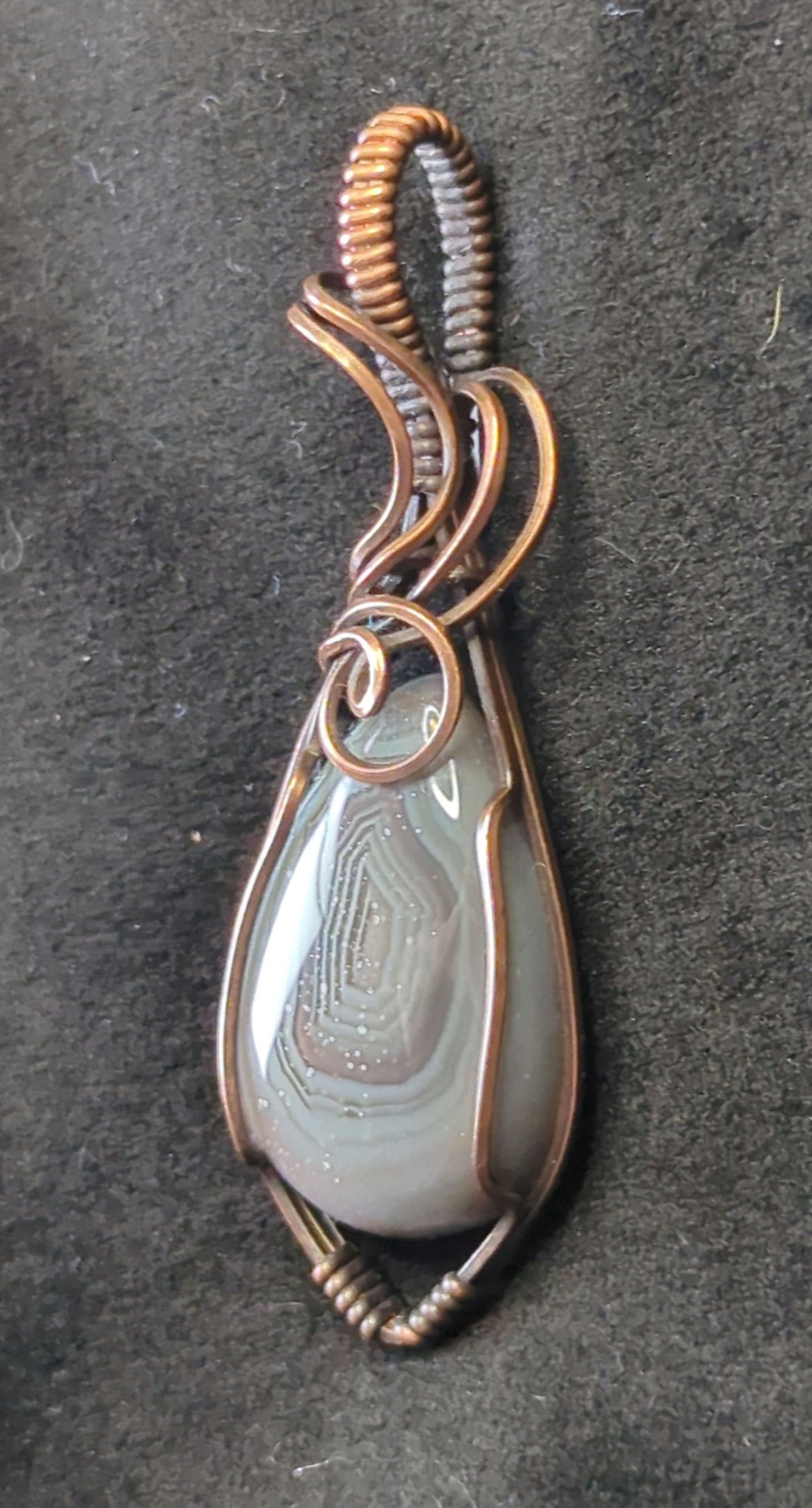 Botswana Agate Pendant, set in antiqued copper.