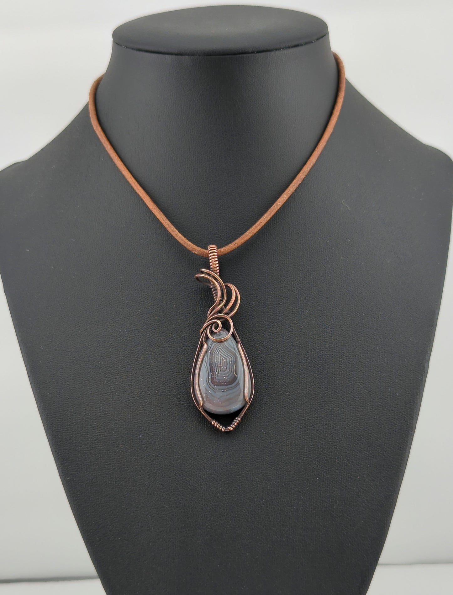 Botswana Agate Pendant, set in antiqued copper.