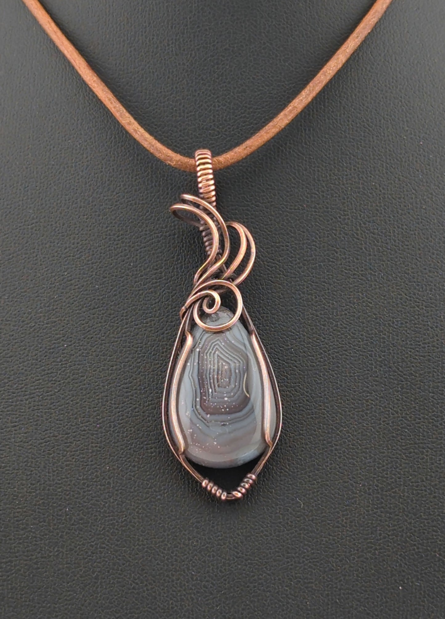 Botswana Agate Pendant, set in antiqued copper.