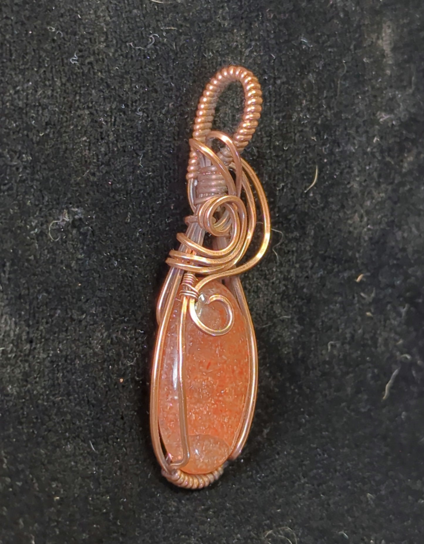 Sunstone Pendant, set in antiqued copper.