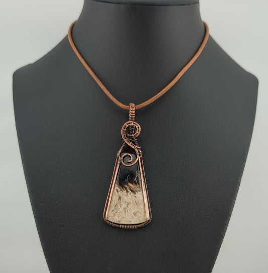 Petrified Palm Root Pendant, set in antiqued copper.