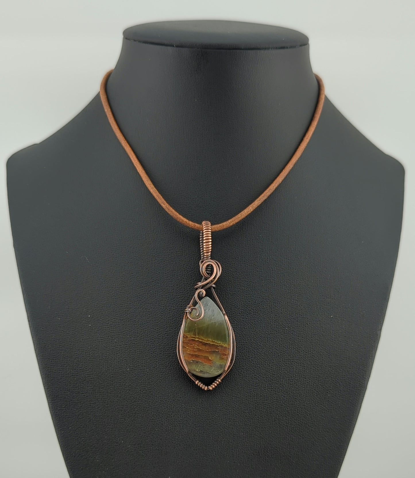 Phantom Quartz Pendant, set in antiqued copper.