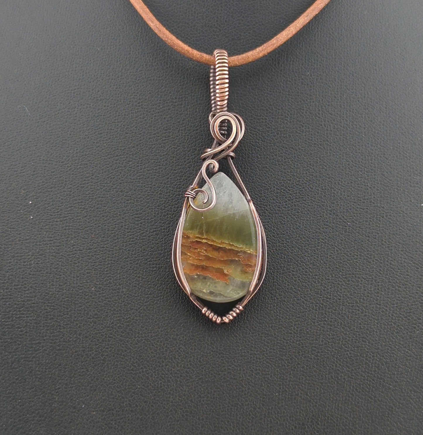 Phantom Quartz Pendant, set in antiqued copper.