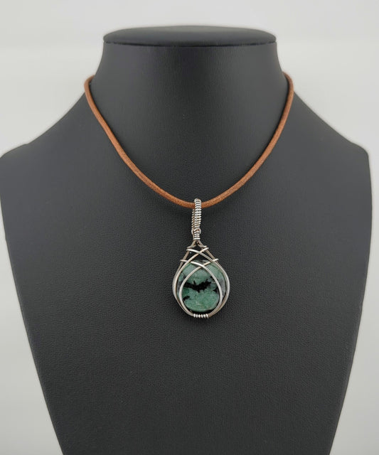 Emerald Pendant, set in Sterling Silver.