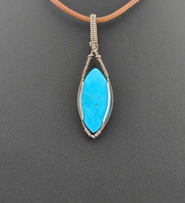 Turquoise Pendant, set in Sterling Silver.