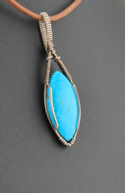 Turquoise Pendant, set in Sterling Silver.