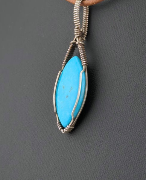 Turquoise Pendant, set in Sterling Silver.