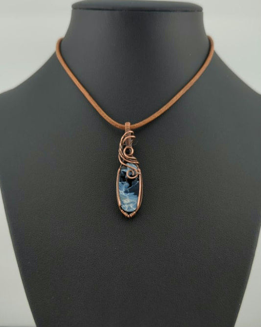 Pietersite Pendant, set in antiqued copper.