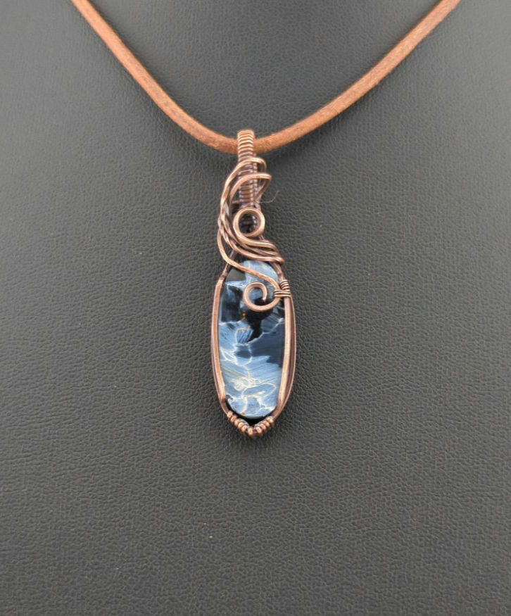 Pietersite Pendant, set in antiqued copper.