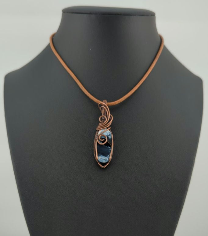 Pietersite Pendant, set in antiqued copper.