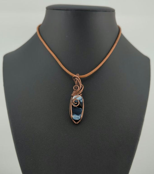 Pietersite Pendant, set in antiqued copper.