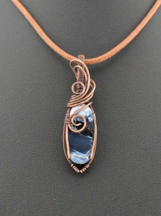 Pietersite Pendant, set in antiqued copper.