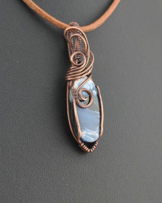 Pietersite Pendant, set in antiqued copper.