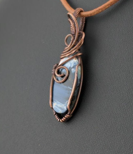 Pietersite Pendant, set in antiqued copper.