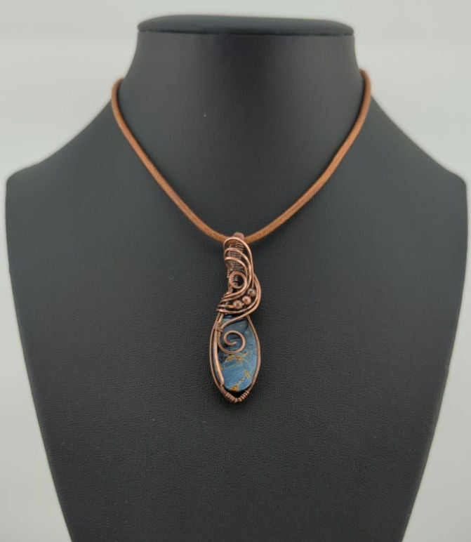 Pietersite Pendant, set in antiqued copper.