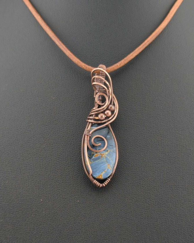 Pietersite Pendant, set in antiqued copper.