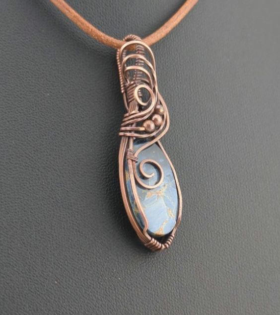 Pietersite Pendant, set in antiqued copper.