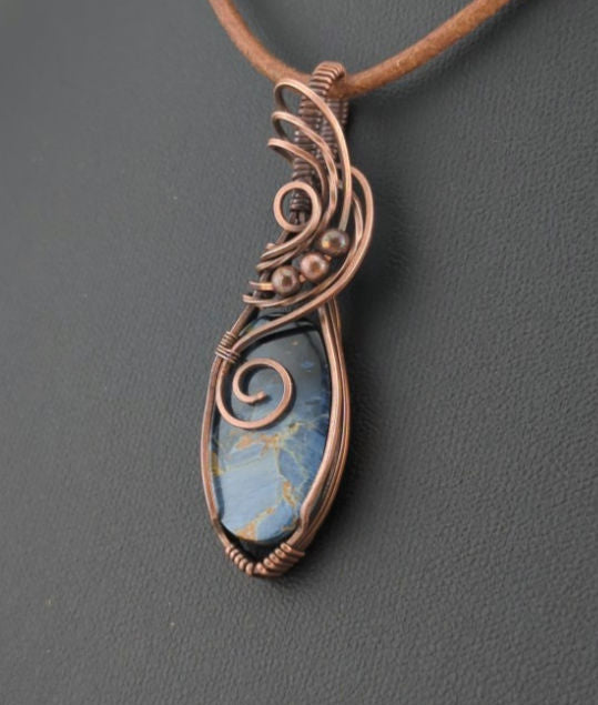 Pietersite Pendant, set in antiqued copper.