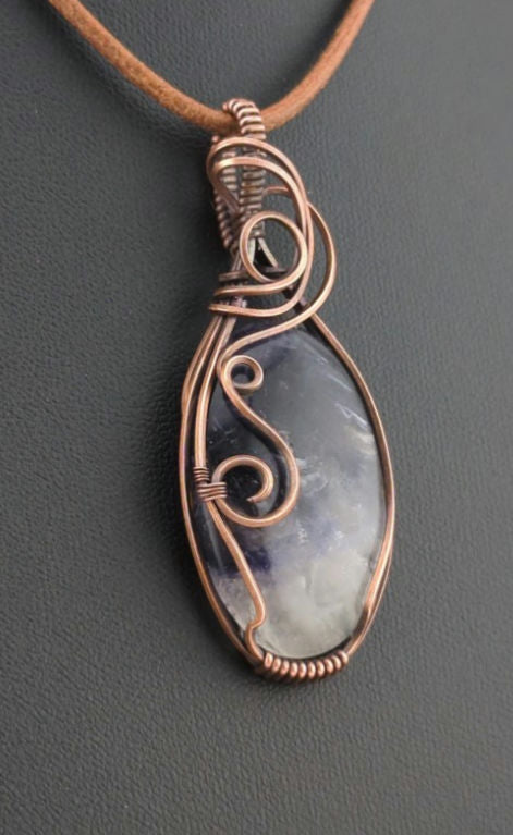 Tiffany Stone Pendant, set in antiqued copper.